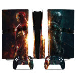 Iron Man Vs. Hooded Warrior PS5 Pro Skin Sticker – Custom Console And Controller Wrap Design