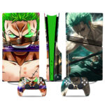 Roronoa Zoro PS5 Pro Skin Sticker Set – Iconic Anime Design For Console And Controllers
