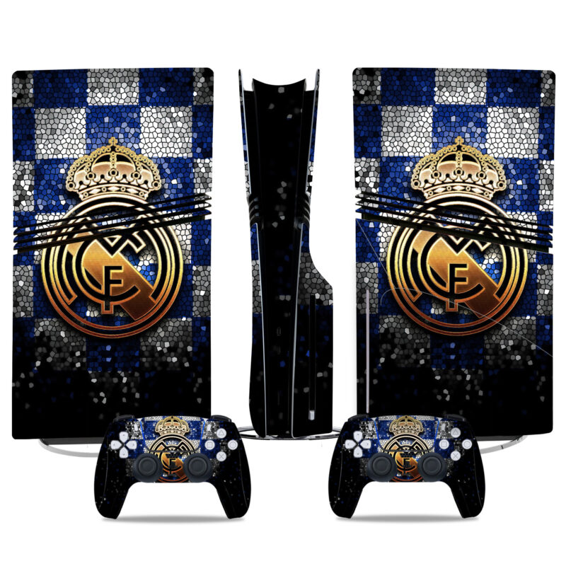 Custom Real Madrid PS5 Pro Skin Sticker - Stylish Console & Controller Vinyl Wrap Design