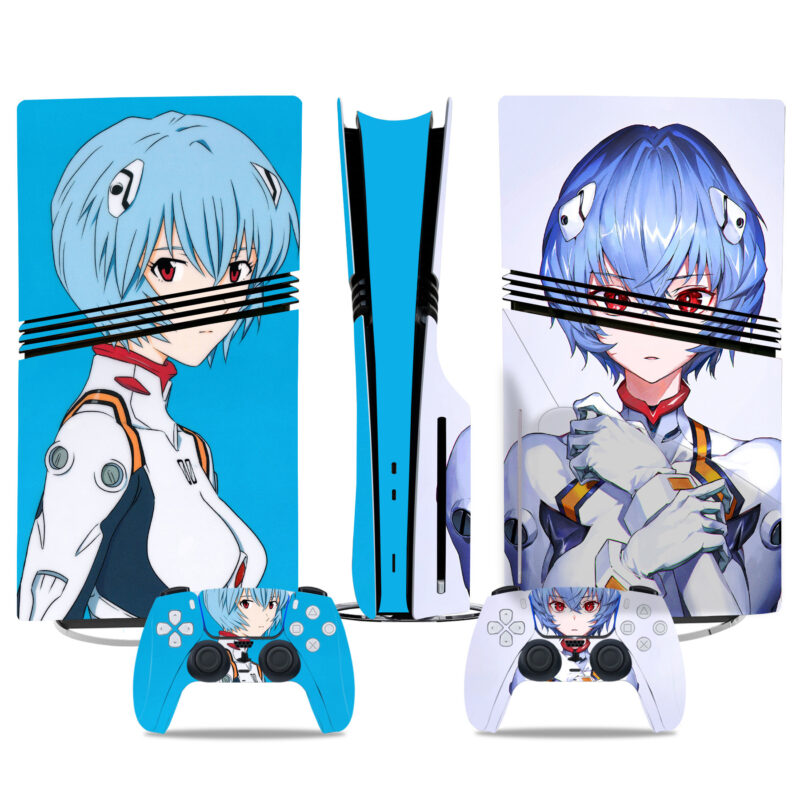 Anime Rei Ayanami PS5 Pro Skin Sticker - Stylish Console And Controller Vinyl Wrap Design