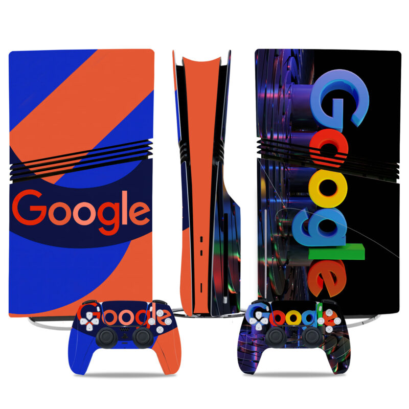 Google Themed PS5 Pro Skin Sticker - Custom Console And Controller Vinyl Wrap Design Set