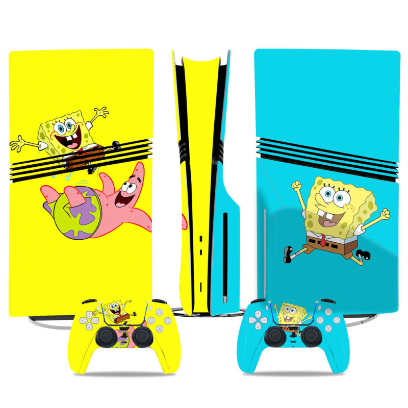 PS5 Pro Skin Sticker With SpongeBob Design - Console and Controller Protective Decals