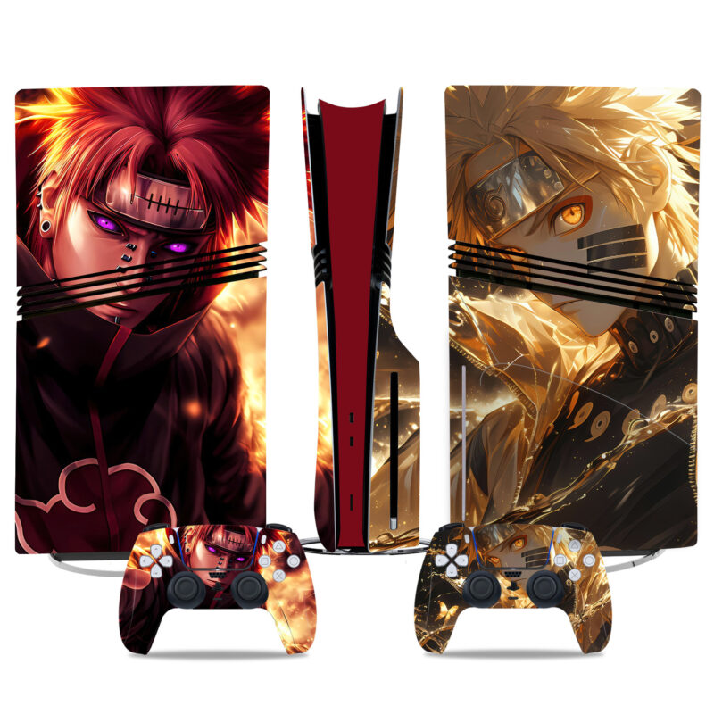 PS5 Pro Skin Sticker Naruto And Pain Design - Anime Console And Controller Protective Wrap