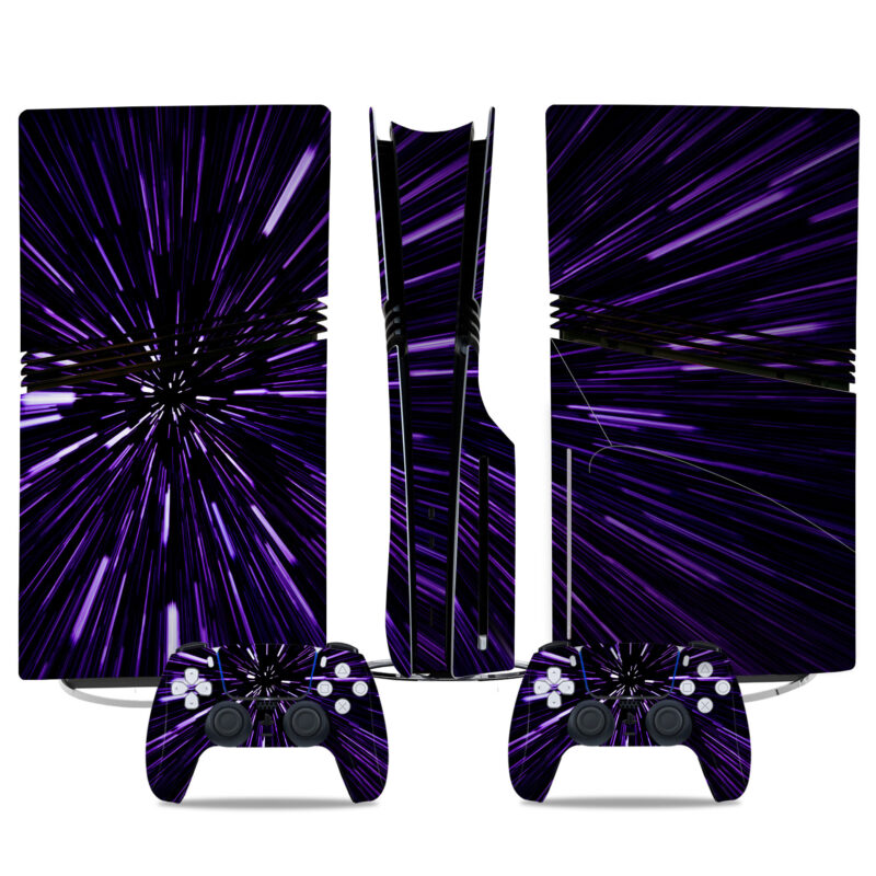 Cosmic Purple Burst PS5 Pro Skin Sticker - Stylish Cover For Console And Controllers