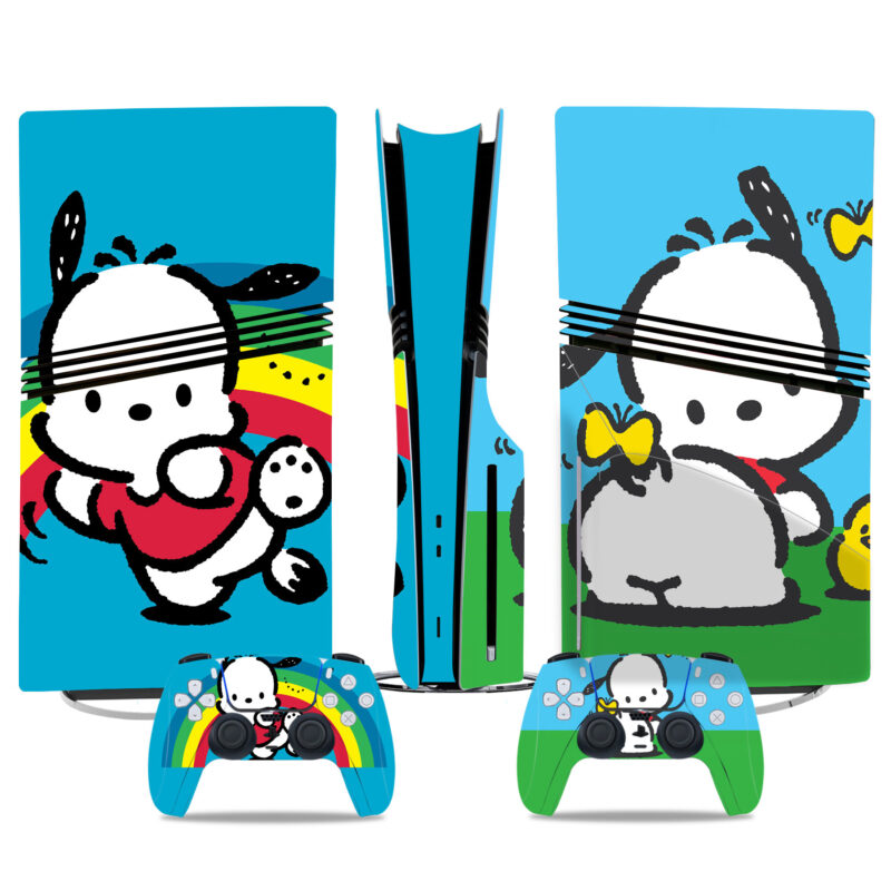 Cute Pochacco PS5 Pro Skin Sticker - Colorful Design For Console And Controller Protection