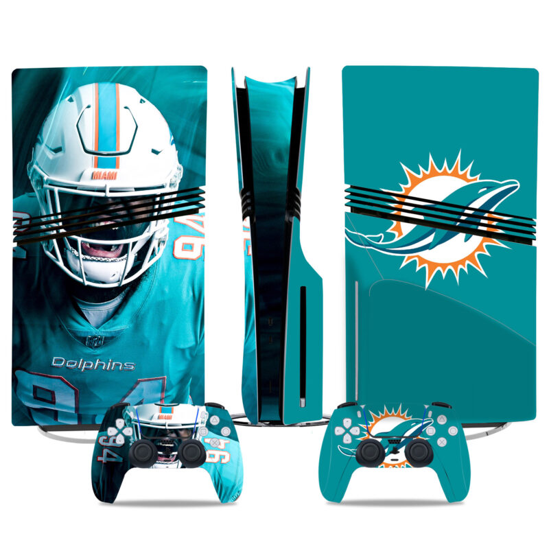 Miami Dolphins PS5 Pro Skin Stickers – Official NFL Console Wraps With Matching Controller Design