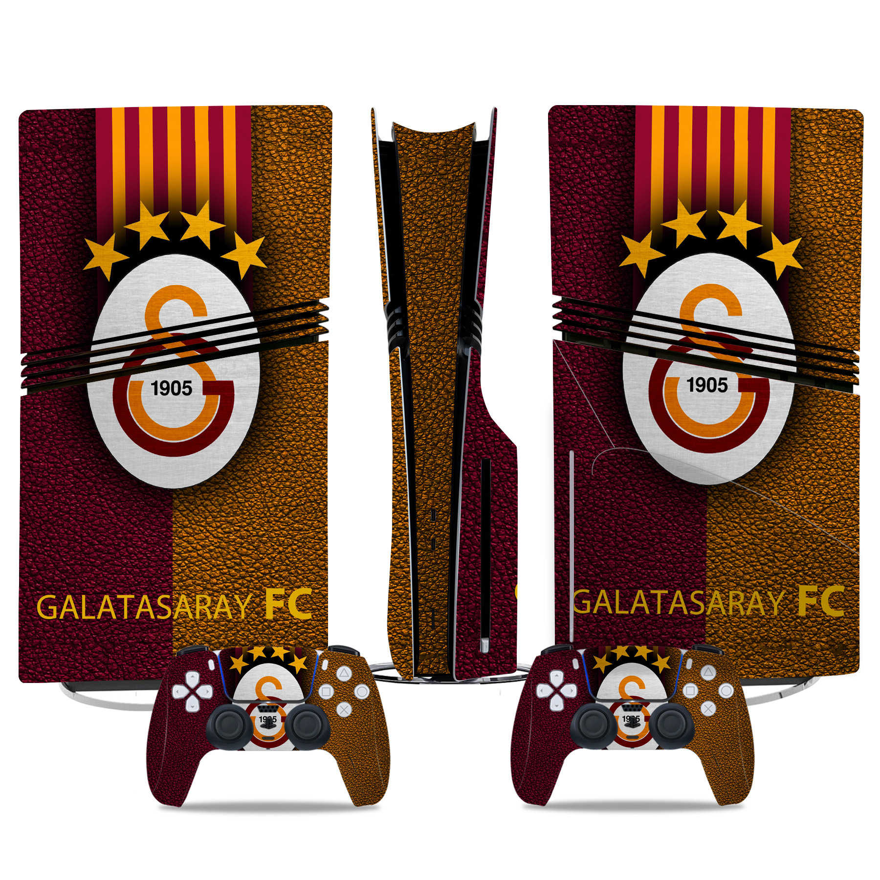 Galatasaray FC PS5 Skin Sticker Set - Premium Console And Controller Wrap Design 1905 Logo