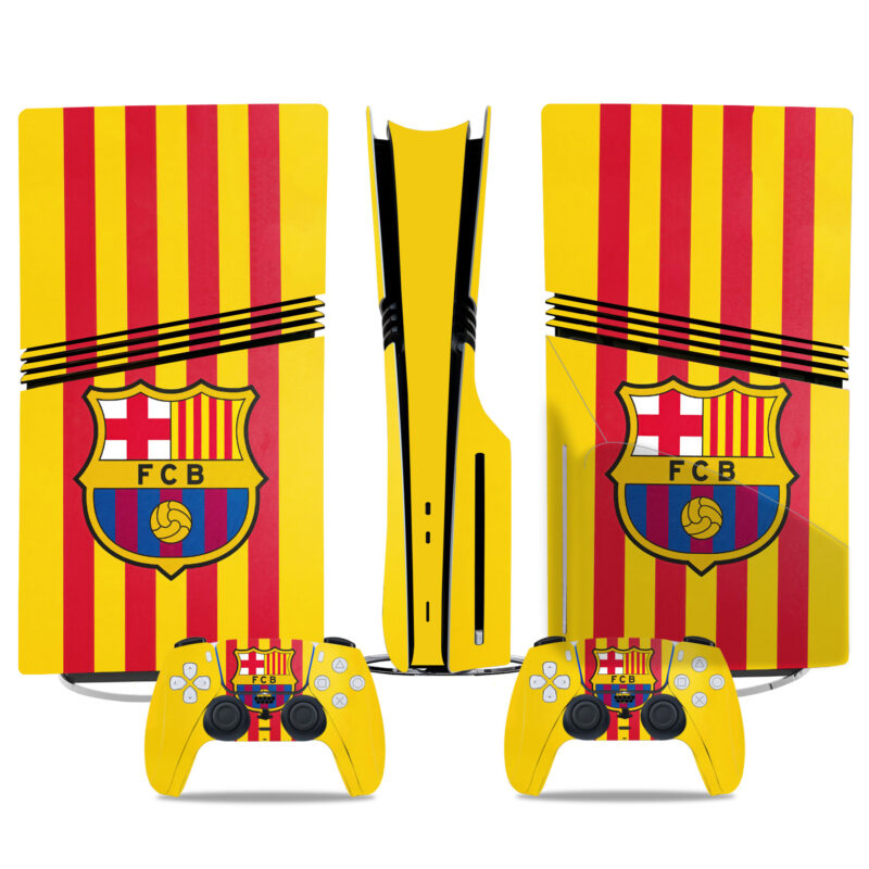 FC Barcelona PS5 Pro Skin Sticker – Bold Design For Console And Controller