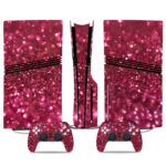 Glittering Pink PS5 Pro Skin Sticker – Sparkle & Shine Console And Controller Wrap