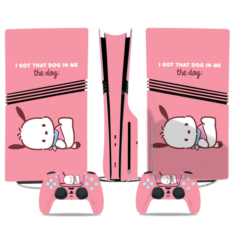 Pochacco PS5 Pro Skin Sticker – Adorable Pink Design For Console And Controller