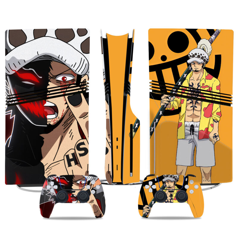 One Piece Trafalgar D. Water Law PS5 Pro Skin Sticker – Ultimate Anime Gaming Style For Console And Controller