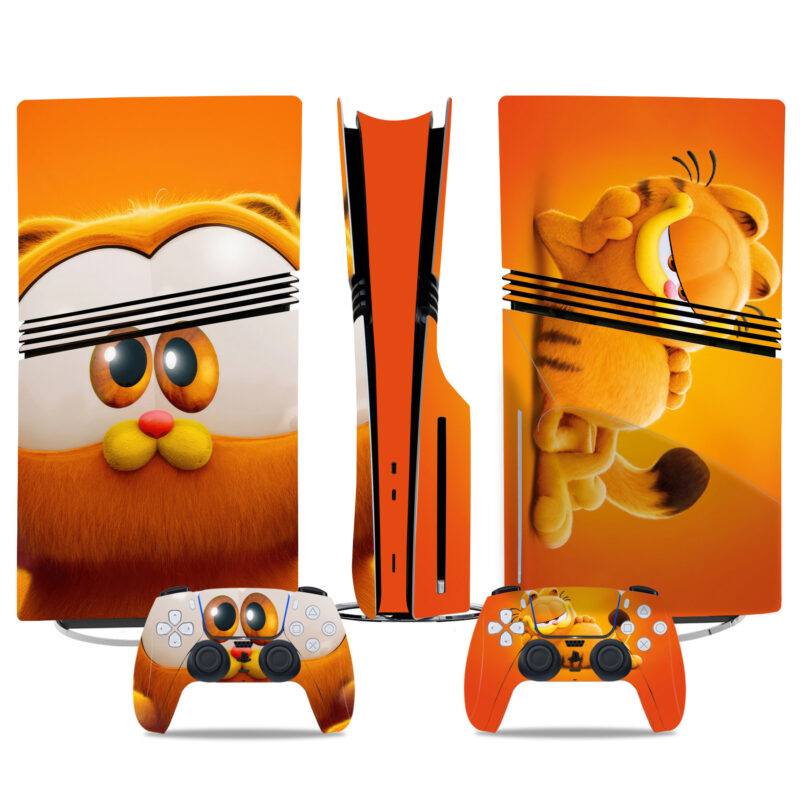 Garfield PS5 Pro Skin Sticker – Adorable Custom Console And Controller Wrap