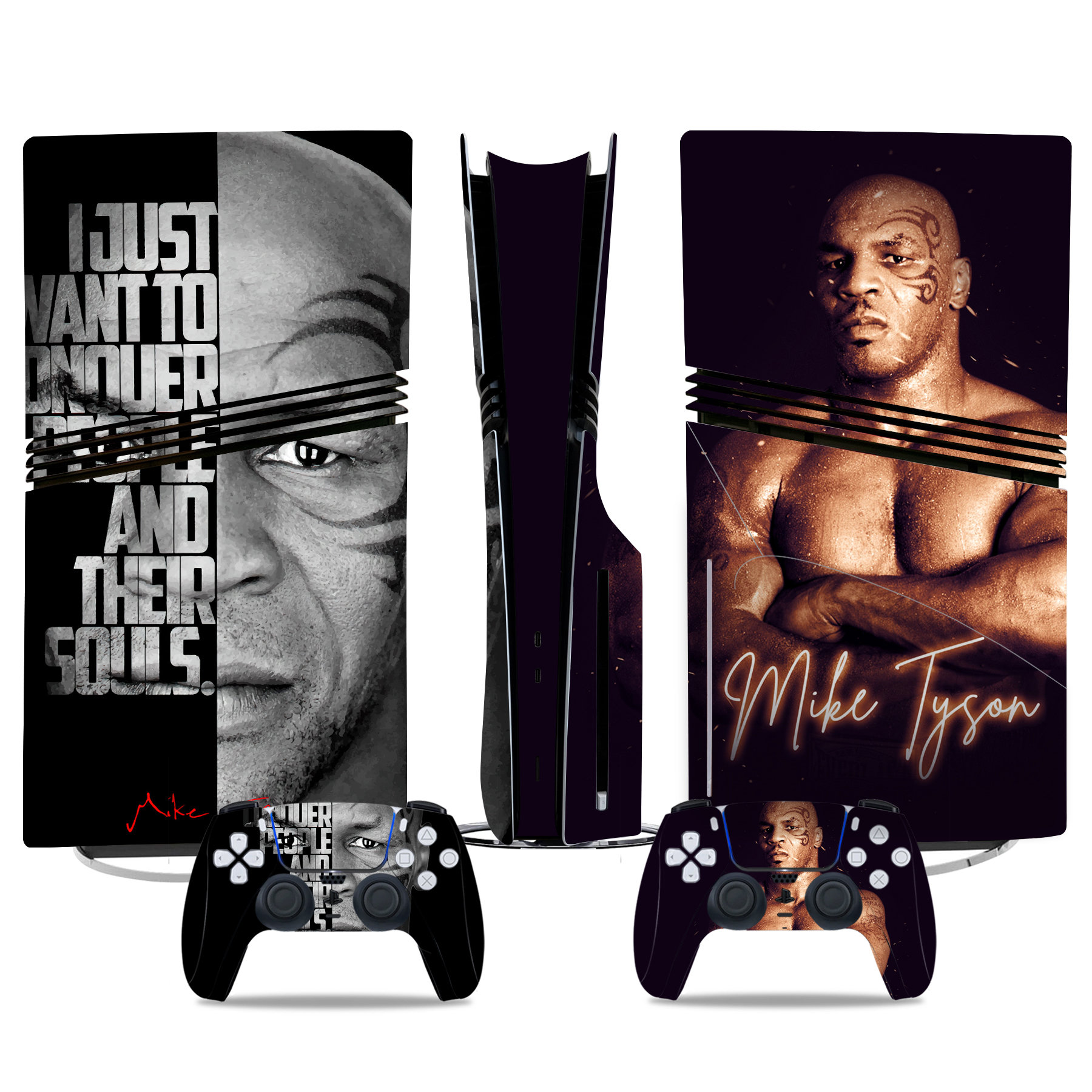 Mike Tyson PS5 Pro Skin Sticker – Bold Design For Console And Controller