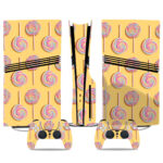 Vibrant Lollipop-Themed PS5 Pro Skin Sticker – Bold Design For Console And Controller