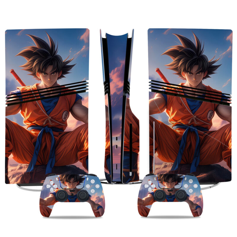 Dragon Ball Son Goku PS5 Pro Skin Sticker – Vibrant Console And Controller Wrap