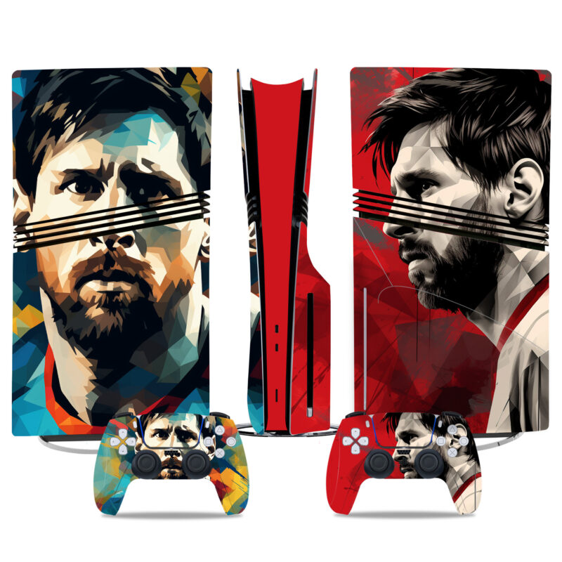 Bold Lionel Messi Abstract PS5 Pro Skin Sticker For Console And Controller – Perfect Gaming Decor