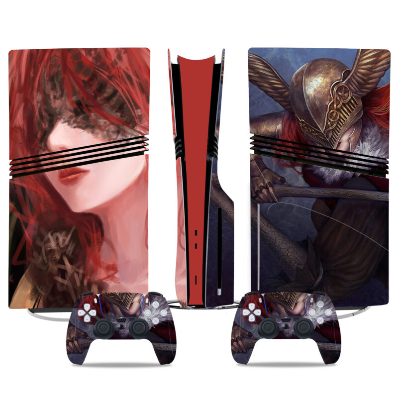 PS5 Pro Skin Sticker - Malenia Design With Matching Controller Decals For Elden Ring Fans