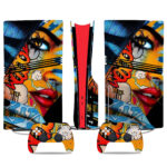 Vibrant PS5 Pro Skin Sticker With Comic-Style Design For Ultimate Gaming Experience