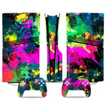 Vibrant PS5 Pro Skin Sticker With Matching Controllers For Ultimate Personalization