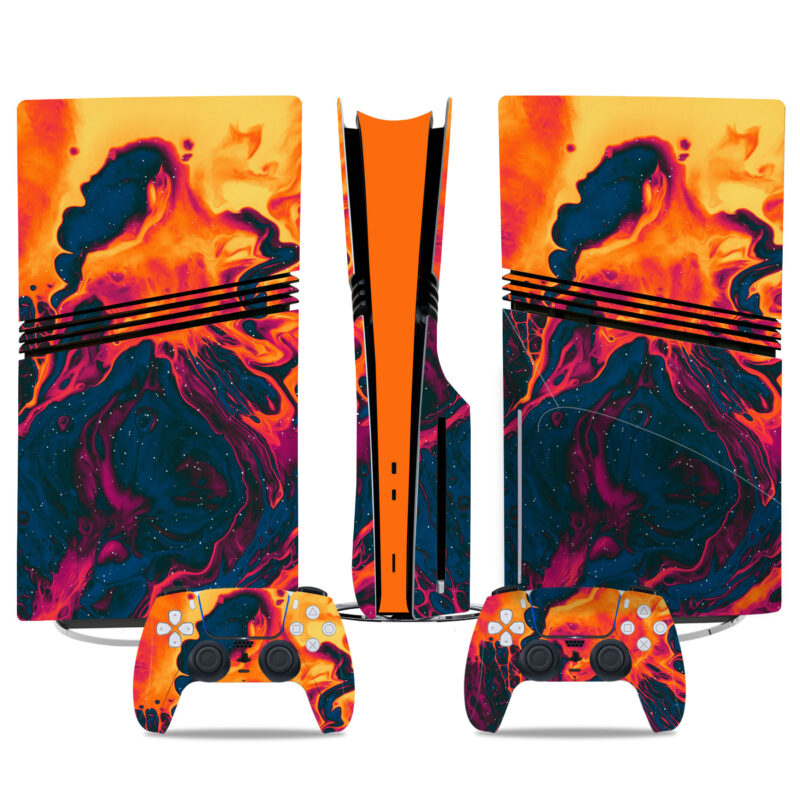 Vibrant Swirl Pattern PS5 Pro Skin Sticker Console And Controller Set For Ultimate Protection