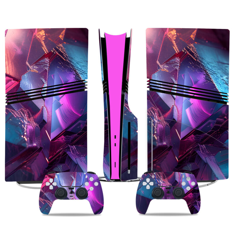 Vibrant Geometric PS5 Pro Skin Sticker Console And Controller Set For Ultimate Protection